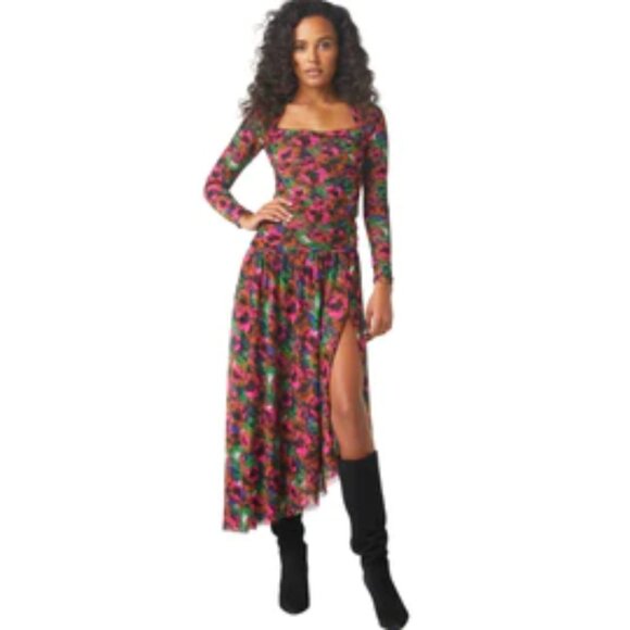 NWT MISA Los Angeles “Dania” Asymmetrical Floral Wrap Skirt Size Small - Picture 4 of 9